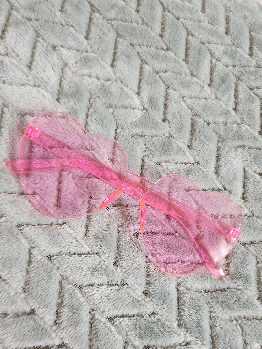 Pink Heart-Shaped Fun Plastic Sunglasses